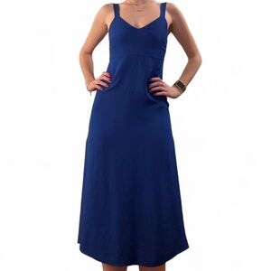 Aritzia Wilfred Deep Blue Midi Dress
